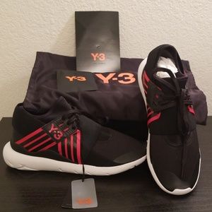 Y-3 Qasa Elle Lace Sneakers Red Black 8 NEW Y3
